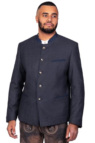 Edelnice Trachtenmode Trachtenjanker Benedikt Anthrazit-Moos, Anthrazit-Blau oder Hellgrau-Moos Gr. 46-64 (Anthrazit-blau, 52) von Edelnice Trachtenmode