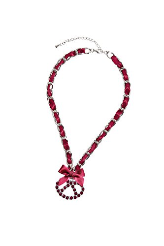 Edelnice Trachtenmode Trachtenkette Edelweiß mit funkelnden Swarovskisteinen und Satinschleife Farbe pink, schwarz, dunkelblau, Flieder oder rot von Edelnice Trachtenmode