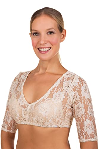 Edelnice Trachtenmode Verschiedene Dirndlblusen Modelle aus Spitze Gr. 32-54, Mia Beige, 38 von Edelnice Trachtenmode
