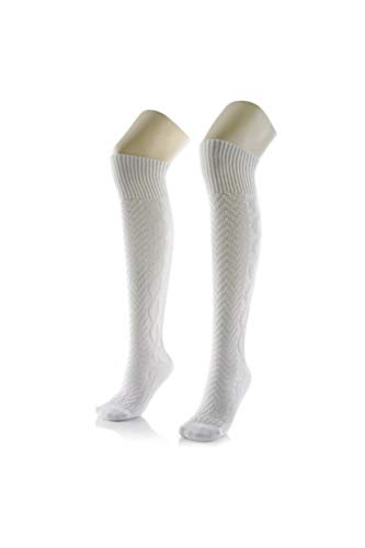 Edelnice Trachtenmode hochwertige Kniebundstrümpfe weiß extra lang Gr. 42/43 von Edelnice Trachtenmode