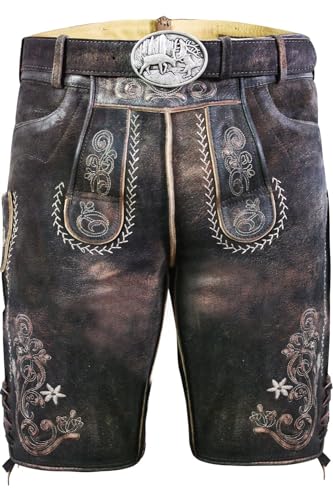 Edelnice Trachtenmode hochwertige Kurze Trachtenlederhose aus Ziegenleder Alex Gr. 58 von Edelnice Trachtenmode