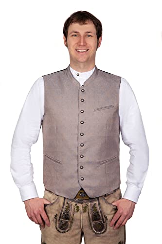 Edelnice Trachtenmode Elegante Trachtenweste Gilet Ophelius grau-beige mit edler Musterung Gr. 48 von Edelnice Trachtenmode