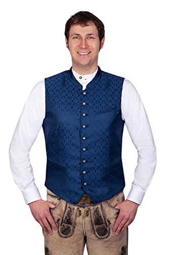 Edelnice Trachtenmode Elegante Trachtenweste Gilet blau Joseph mit edler Musterung Gr. 48 von Edelnice Trachtenmode