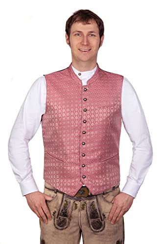 Edelnice Trachtenmode Elegante Trachtenweste Gilet rosa gold Diago mit edler Musterung Gr. 50 von Edelnice Trachtenmode