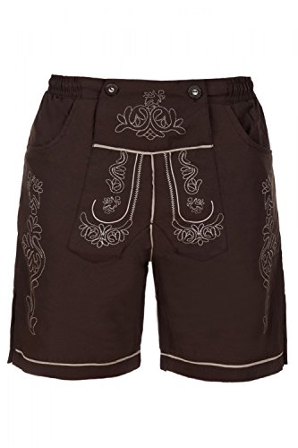 Trachten Badeshorts Badehose im Lederhosen Style Medium, Braun von Edelnice Trachtenmode