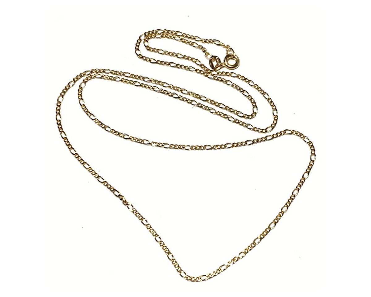 Edelschmiede925 Armband Collier Gelbgold 750/- Figaro 3:1 Muster zart fein 50cm (Set) von Edelschmiede925