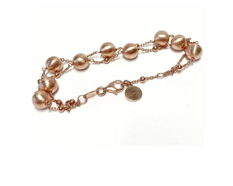 Edelschmiede925 Silberarmband Kugelarmband rosé vergoldet von Edelschmiede925