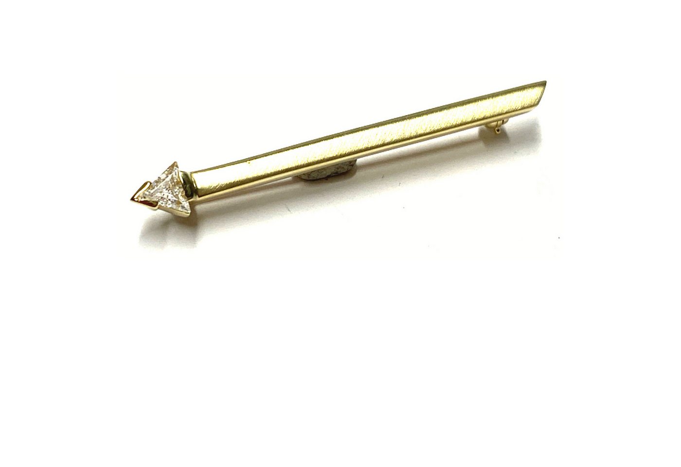 Edelschmiede925 Brosche Brosche 375/- Gelbgold matt Zirkonia Dreieck geradlinig einfarbig von Edelschmiede925
