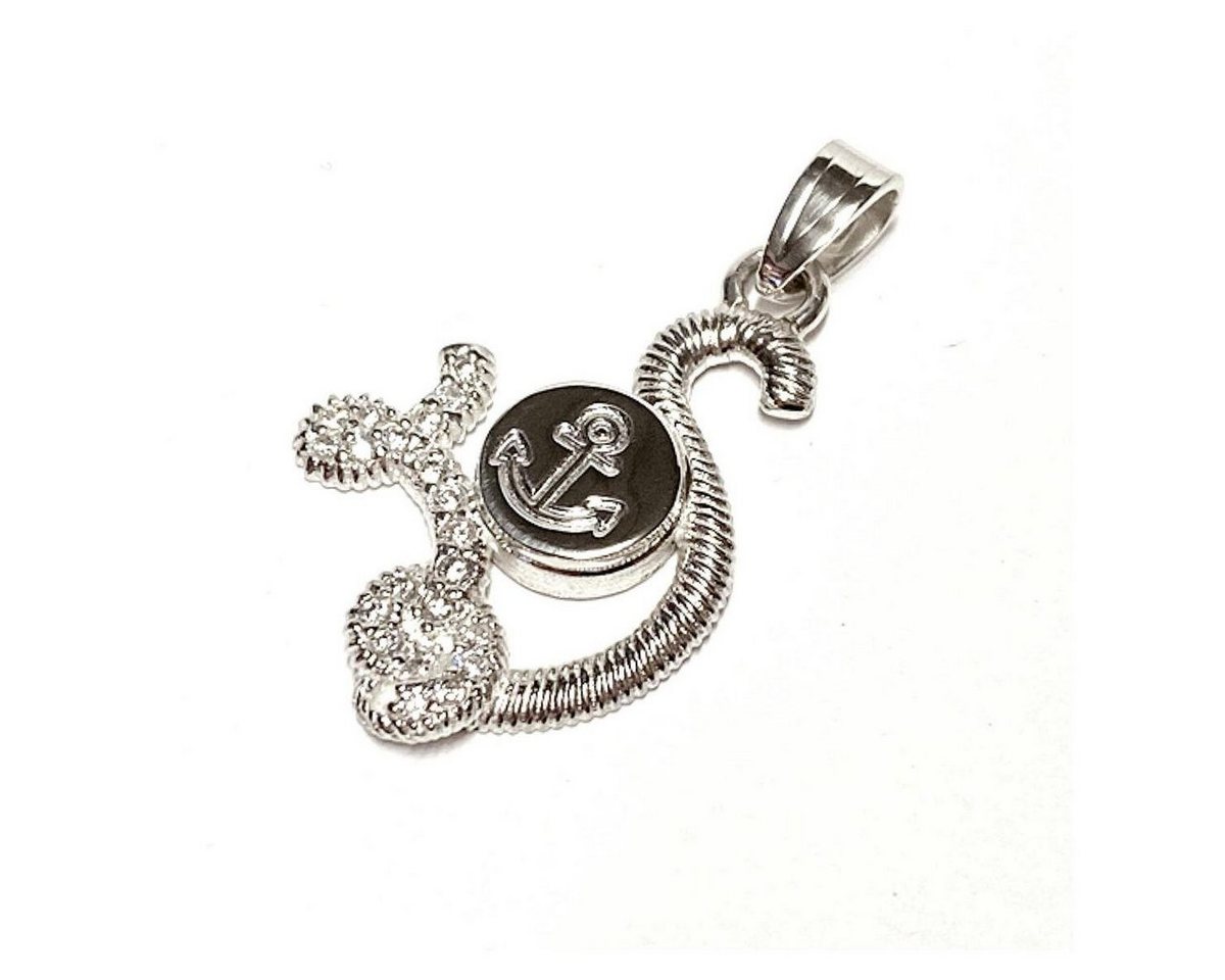 Edelschmiede925 Charm-Einhänger maritimes Seil als Kettenanhänger in 925/- Sterling Silber mit Zirkoni von Edelschmiede925