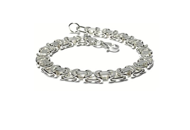 Edelschmiede925 Collier Armband 925 Silber Königskette flach 8mm stabil beweglich 21cm von Edelschmiede925