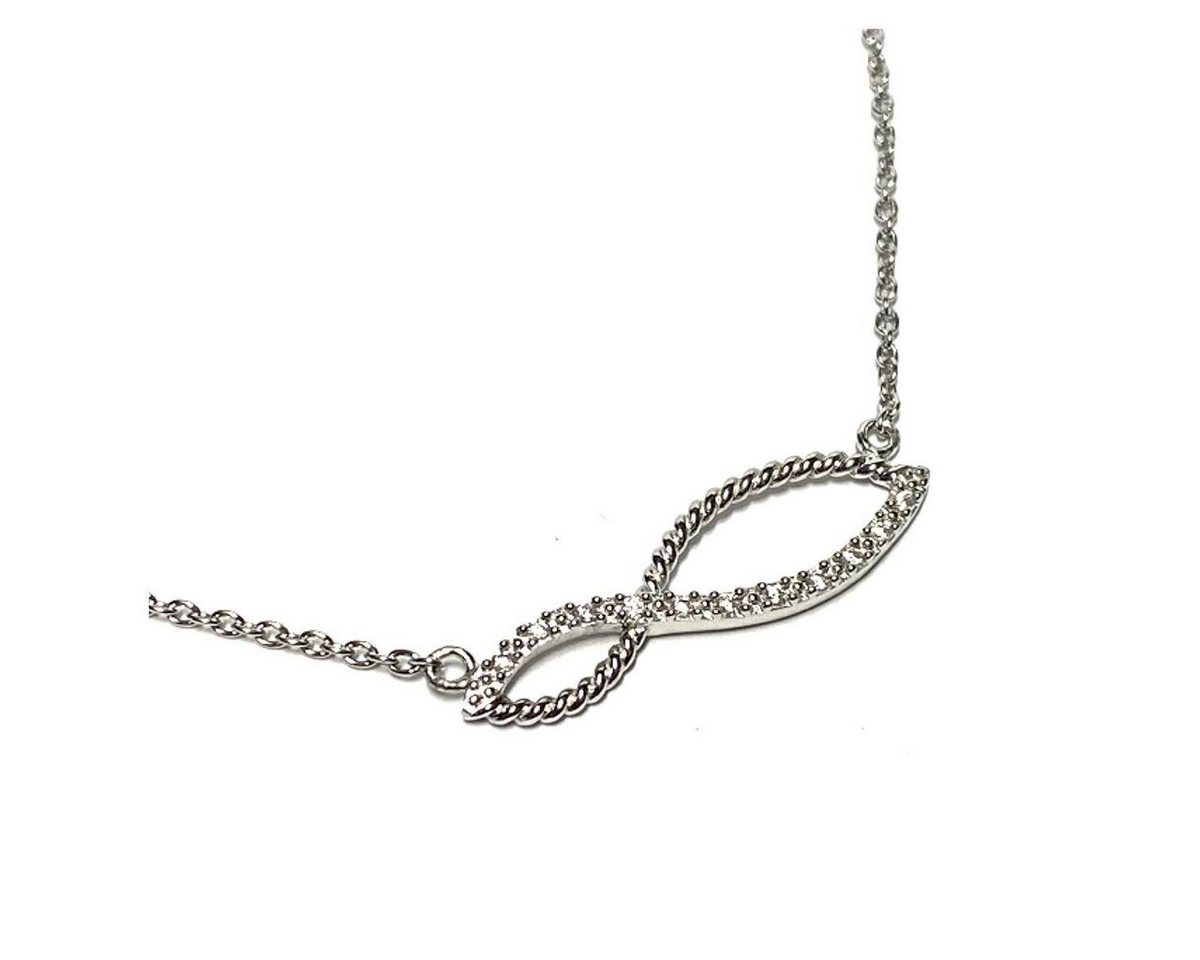 Edelschmiede925 Collier Collier 925 Silber Unendlichkeit Symbol mit Zirkonia 42 / 45 cm von Edelschmiede925