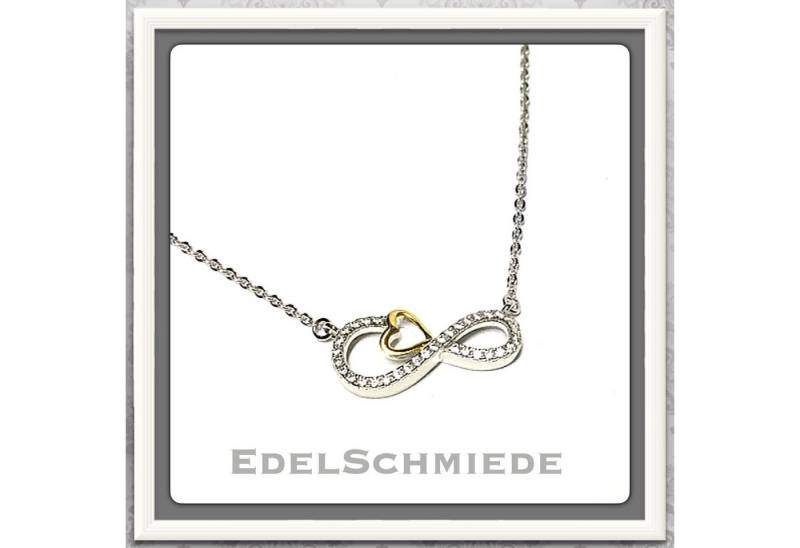 Edelschmiede925 Collier Collier 925 Silber als Unendlichkeit mit Zirkonia von Edelschmiede925