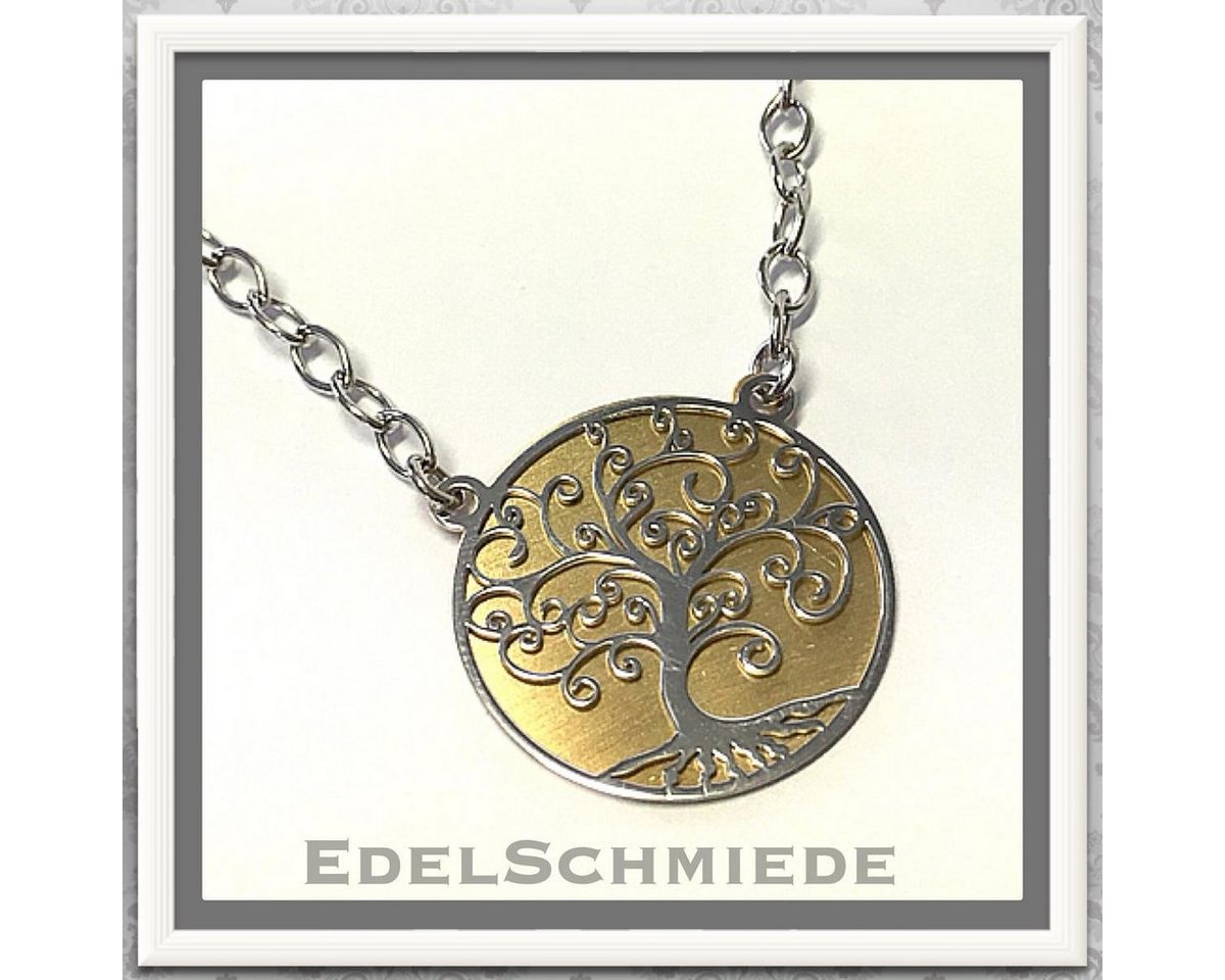 Edelschmiede925 Collier Edelschmiede925 Collier mit integriertem Lebensbaum 925 Silber, bi von Edelschmiede925