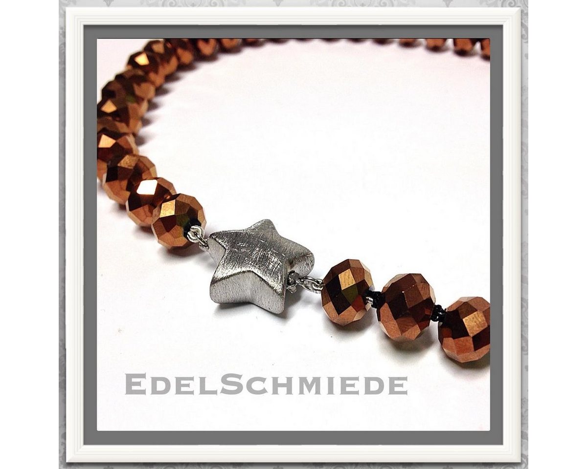 Edelschmiede925 Collier Edelschmiede925 Glasperlenkette in rosé mit 925 Silber Schließe von Edelschmiede925