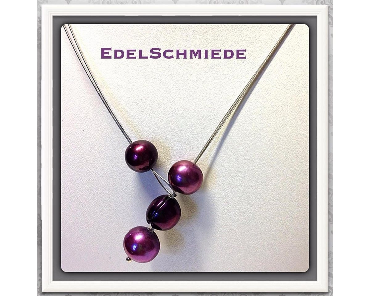 Edelschmiede925 Collier Edelschmiede925 Perlenschmuck modern auf Stahlseil 2Tragevarianten von Edelschmiede925