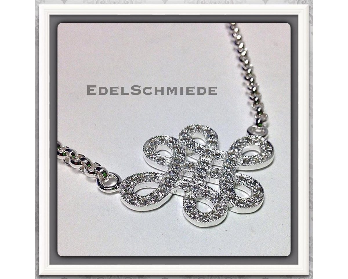 Edelschmiede925 Collier Edelschmiede925 Unendlichkeits Knoten 925 Silber Kette 42 cm von Edelschmiede925