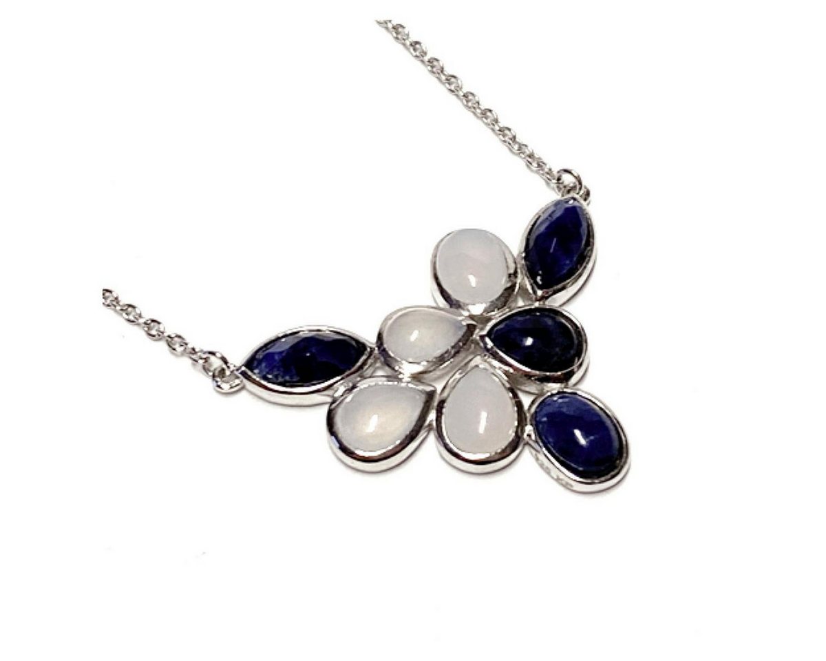 Edelschmiede925 Collier Mittelteilcollier 9257- Sterling Silber rhod. Chalcedon Sodalith Edelschmiede925 Collier Mittelteilcollier 9257- Sterling Silber rhod. Chalcedon Sodalith von Edelschmiede925
