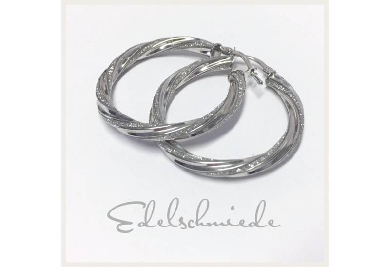 Edelschmiede925 Creolen-Set Ohrringemoderne Creole 32 mm 925 Silber rhod. + diamantiert (k. A) von Edelschmiede925