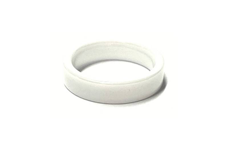 Edelschmiede925 Fingerring Keramik Ring weiß 5mm glatt Bandring Ehering Vorsteckring #56 von Edelschmiede925