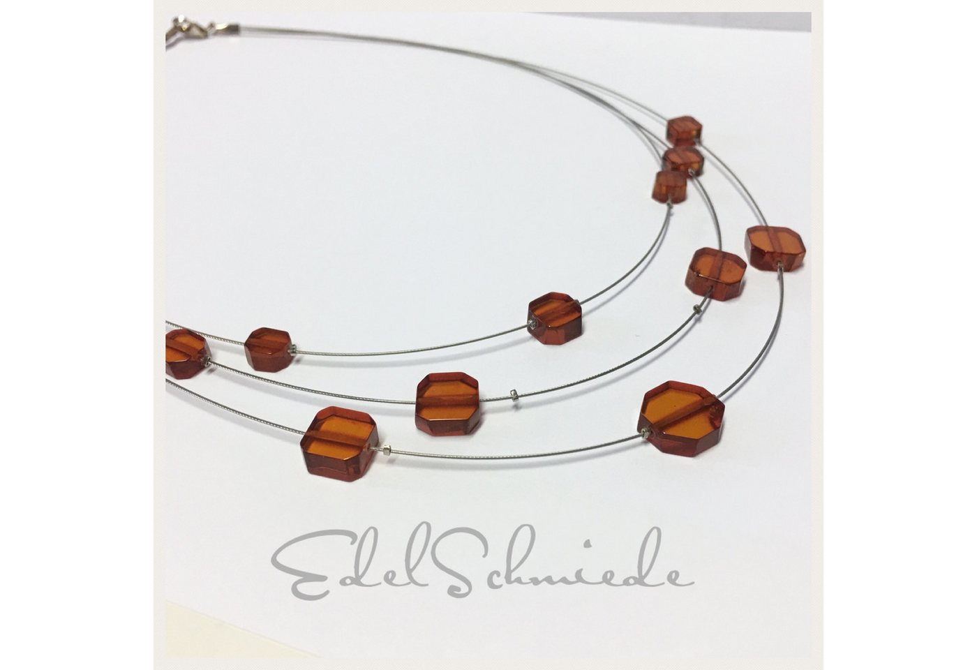 Edelschmiede925 Kette ohne Anhänger Edelschmiede925 3reihiger Halsreif mit Bernstein facettiert 45 cm Edelschmiede925 Kette ohne Anhänger Edelschmiede925 3reihiger Halsreif mit Bernstein facettiert 45 cm von Edelschmiede925