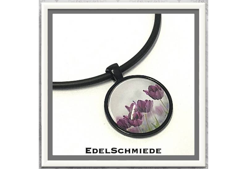 Edelschmiede925 Kette und Anhänger Set Edelschmiede925 Kautschukband mit Anhänger - Modeschmuck - Glas von Edelschmiede925