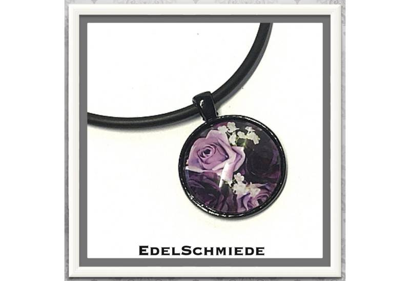 Edelschmiede925 Kette und Anhänger Set Edelschmiede925 Kautschukband mit Anhänger - Modeschmuck - Glas von Edelschmiede925