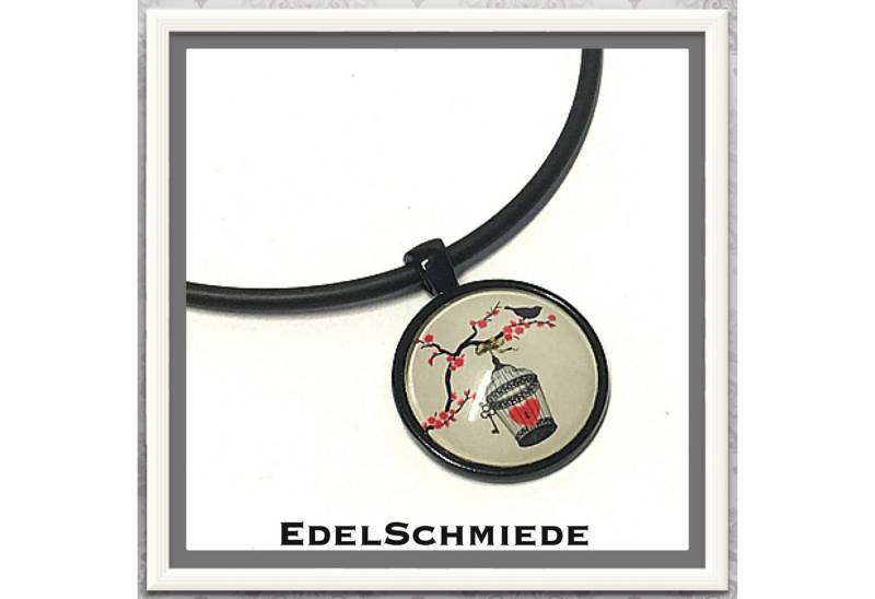 Edelschmiede925 Kette und Anhänger Set Edelschmiede925 Kautschukband mit Anhänger - Modeschmuck - Glas von Edelschmiede925