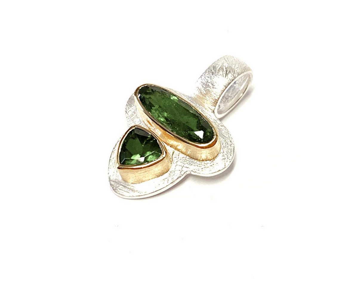 Edelschmiede925 Kettenanhänger Anhänger 925 Silber bicolor Chromdiopsid facettiert tropförmig Edelschmiede925 Kettenanhänger Anhänger 925 Silber bicolor Chromdiopsid facettiert tropförmig von Edelschmiede925