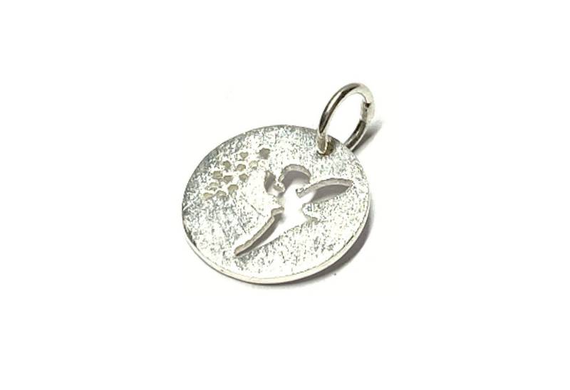 Edelschmiede925 Kettenanhänger Anhänger Silber 925 Platte Elfe Märchenfee 14mm Kettenanhänger von Edelschmiede925