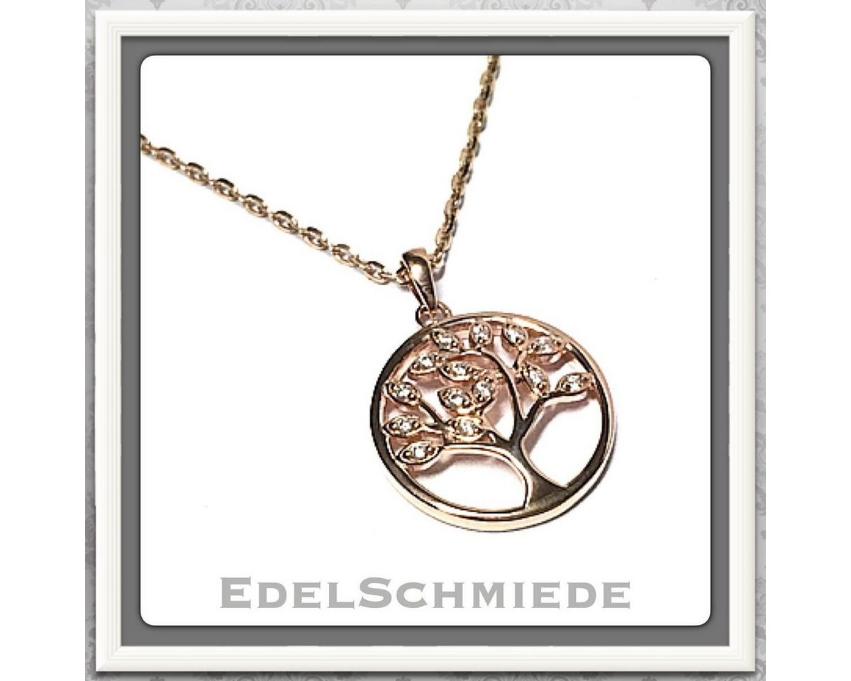 Edelschmiede925 Kettenanhänger Anhänger Silber 925 roséverg. Lebensbaum m Zirk. von Edelschmiede925