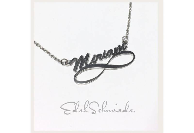 Edelschmiede925 Kettenanhänger Anhänger Unendlichkeit 1 Namen 925 Sterling Silber rhod inkl Kette von Edelschmiede925