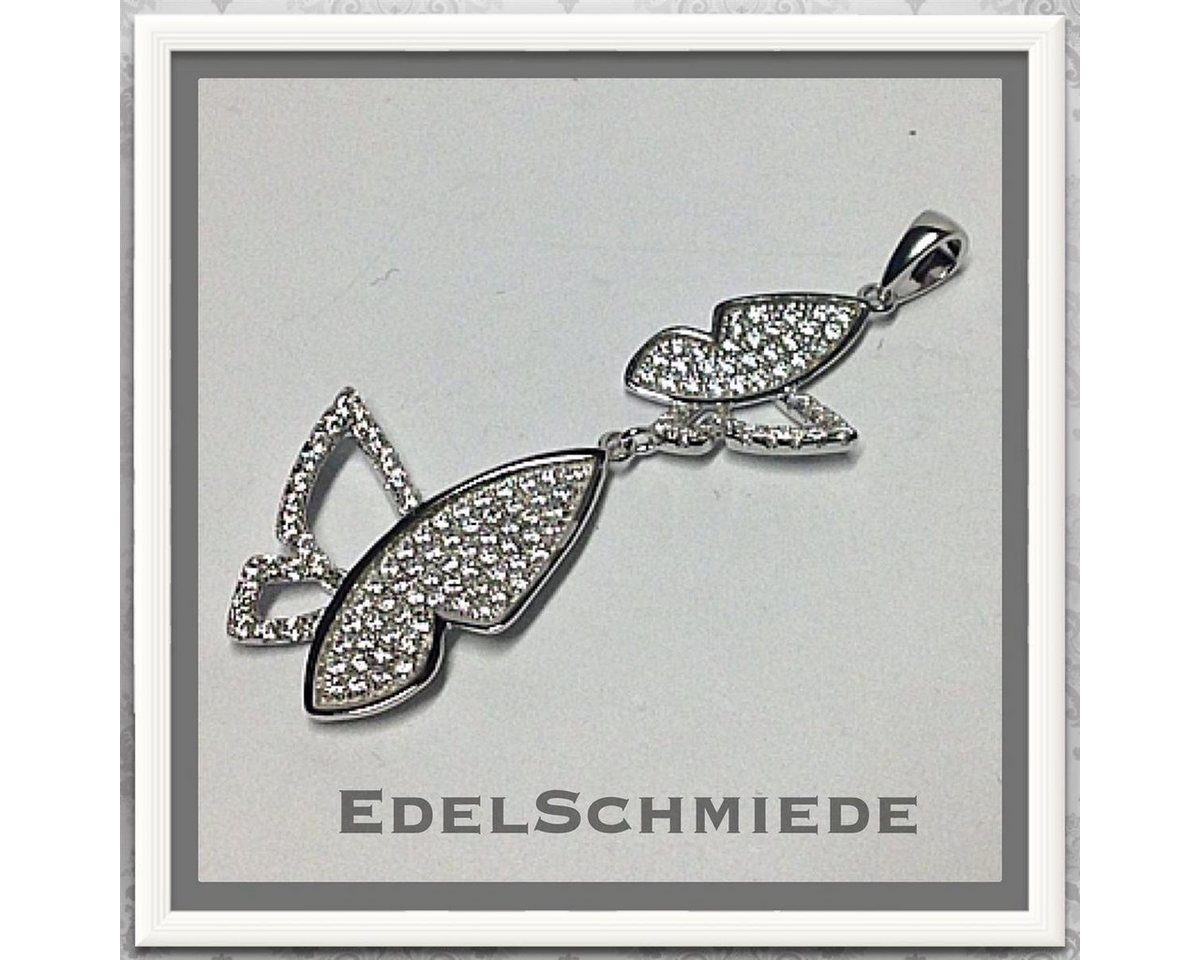 Edelschmiede925 Kettenanhänger Edelschmiede925 Anhänger mit 2 Schmetterlingen 925 Silber m Zirk. von Edelschmiede925