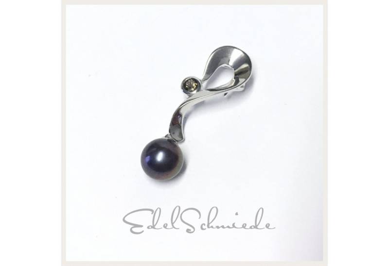 Edelschmiede925 Kettenanhänger Edelschmiede925 Anhänger mit schwarzer Perle + Rauchquarz 925/- von Edelschmiede925