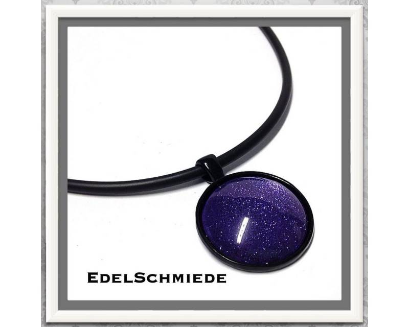 Edelschmiede925 Kettenanhänger Edelschmiede925 Kautschukband mit Anhänger - Modeschmuck - Glas von Edelschmiede925