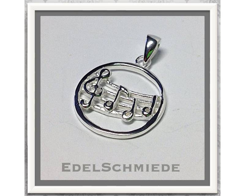 Edelschmiede925 Kettenanhänger Musiknote m Notenschlüssel Anhänger in 925 Silber von Edelschmiede925
