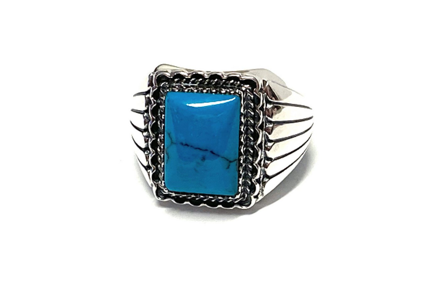 Edelschmiede925 Kettenanhänger Ring 925/- Silber geschwärzt rustikal Türkis Cabochon gemustert #63 Edelschmiede925 Kettenanhänger Ring 925/- Silber geschwärzt rustikal Türkis Cabochon gemustert #63 von Edelschmiede925