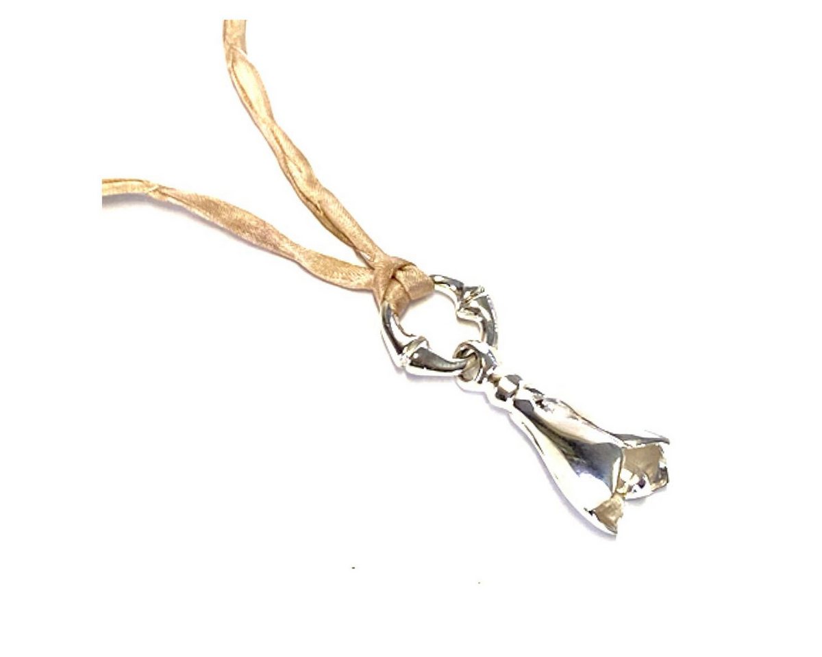 Edelschmiede925 Kettenanhänger klingender Anhänger 925 Sterling Silber Seidenband beige 98cm Edelschmiede925 Kettenanhänger klingender Anhänger 925 Sterling Silber Seidenband beige 98cm von Edelschmiede925