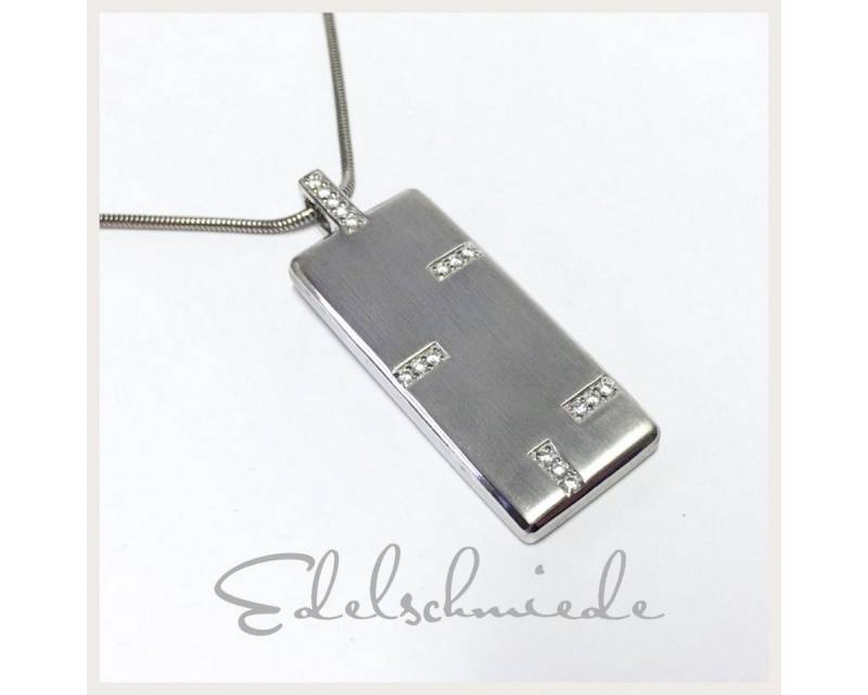 Edelschmiede925 Kettenanhänger üppiger Kettenanhänger 925 Sterling Silber rhod Zirkonia inkl Kette von Edelschmiede925