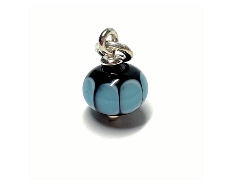 Edelschmiede925 Paar Ohrhänger Anhänger 925 Sterling Silber handgefertigter Glasperle schwarz blau von Edelschmiede925