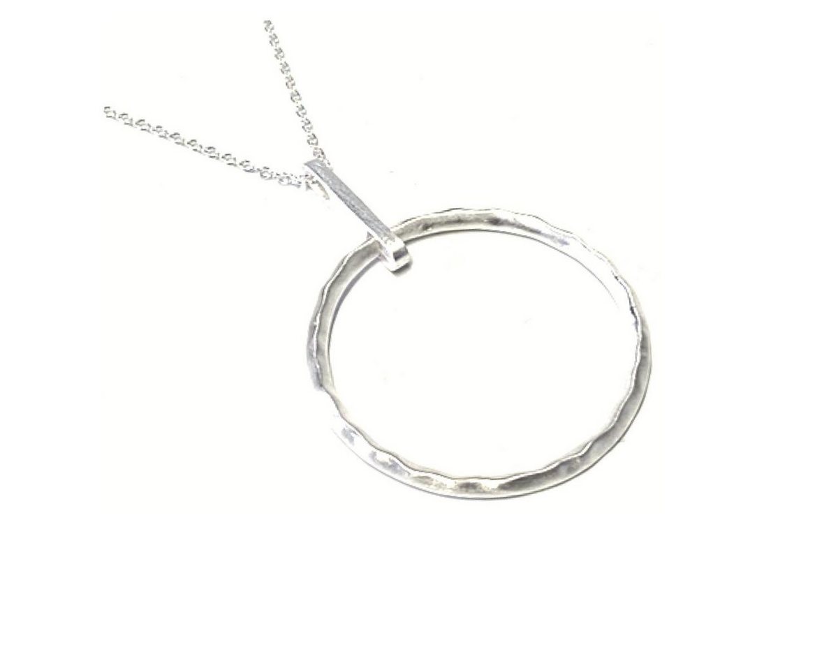 Edelschmiede925 Ohrhänger-Set Kette 925 Silber matt modern strukturiert Kreis inklusive Anhänger von Edelschmiede925