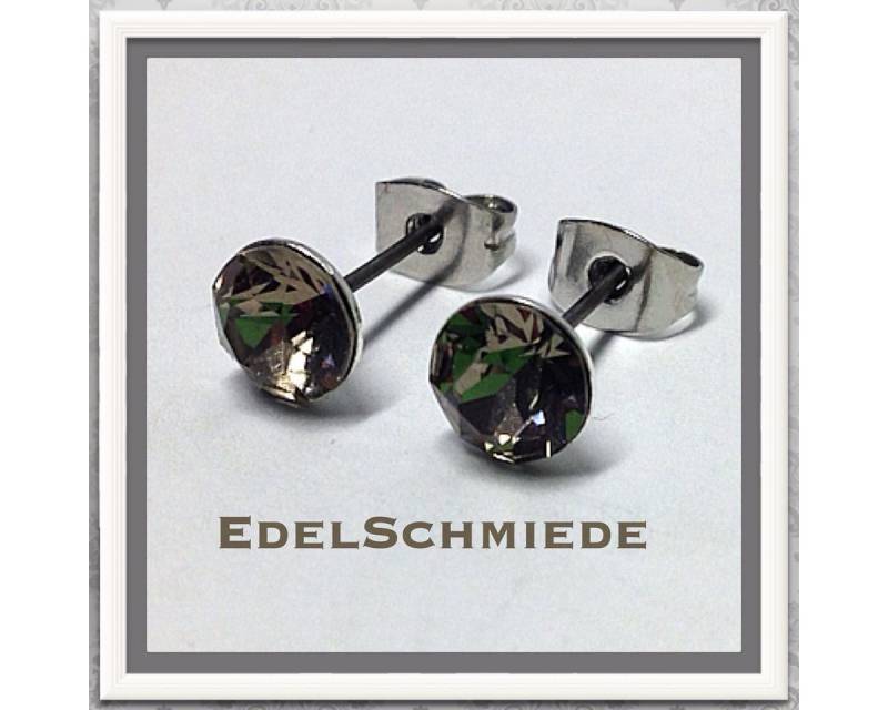 Edelschmiede925 Ohrstecker-Set Edelschmiede925 Ohrstecker Modeschmuck (Stift = Titan) m Swarovski von Edelschmiede925