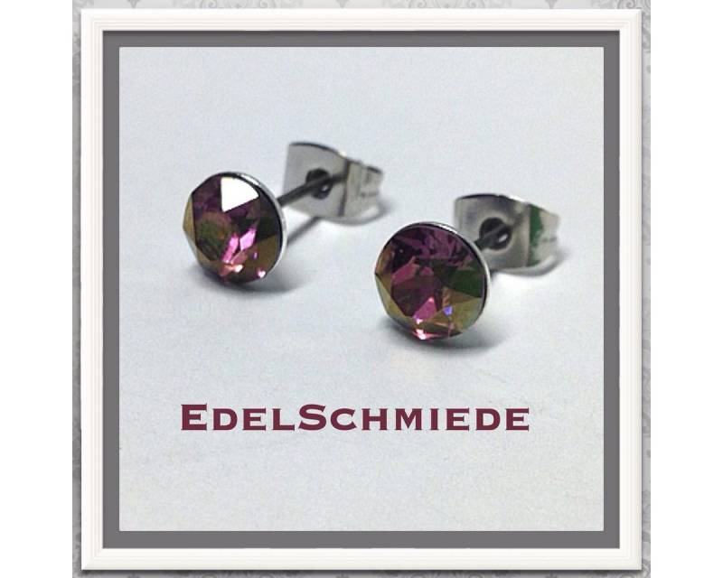 Edelschmiede925 Ohrstecker-Set Edelschmiede925 Ohrstecker Modeschmuck (Stift = Titan) m Swarovski von Edelschmiede925