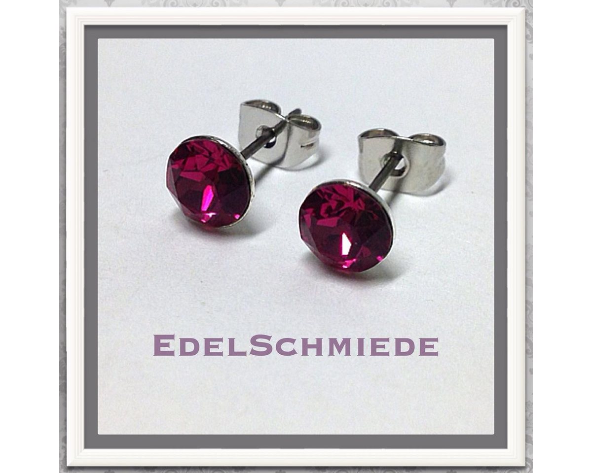 Edelschmiede925 Ohrstecker-Set Edelschmiede925 Ohrstecker Modeschmuck (Stift = Titan) m Swarovski von Edelschmiede925