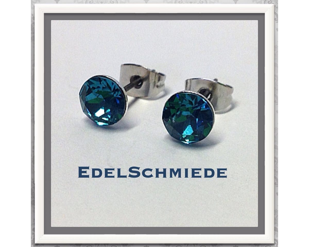 Edelschmiede925 Ohrstecker-Set Edelschmiede925 Ohrstecker Modeschmuck (Stift = Titan) m Swarovski von Edelschmiede925