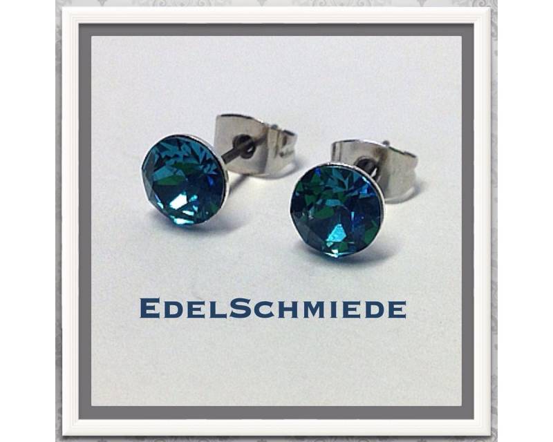 Edelschmiede925 Ohrstecker-Set Edelschmiede925 Ohrstecker Modeschmuck (Stift = Titan) m Swarovski von Edelschmiede925