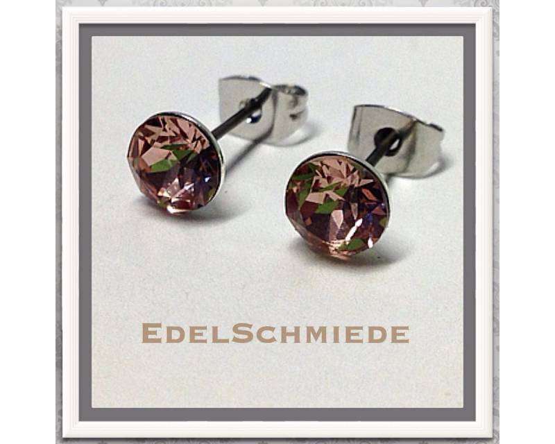 Edelschmiede925 Ohrstecker-Set Edelschmiede925 Ohrstecker Modeschmuck (Stift = Titan) m Swarovski von Edelschmiede925