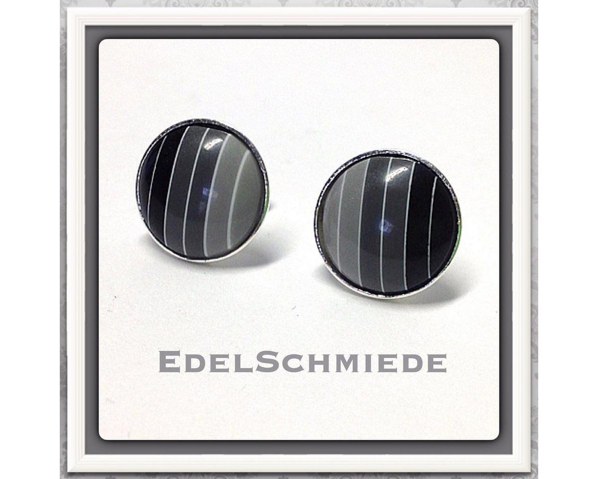 Edelschmiede925 Ohrstecker-Set Edelschmiede925 Ohrstecker Silber 925 Grau Farbverlauf 12 mm von Edelschmiede925