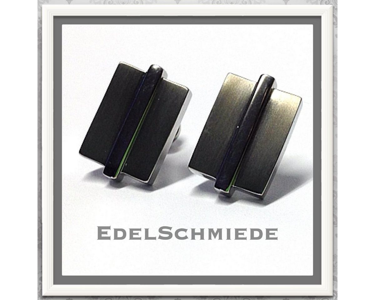 Edelschmiede925 Ohrstecker-Set Edelschmiede925 mattierte Ohrstecker im TITAN von Edelschmiede925