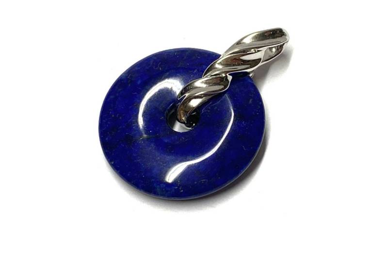 Edelschmiede925 Ohrstecker-Set Kettenanhänger 925/- Silber Lapislazuli groß Kreis Anhänger von Edelschmiede925