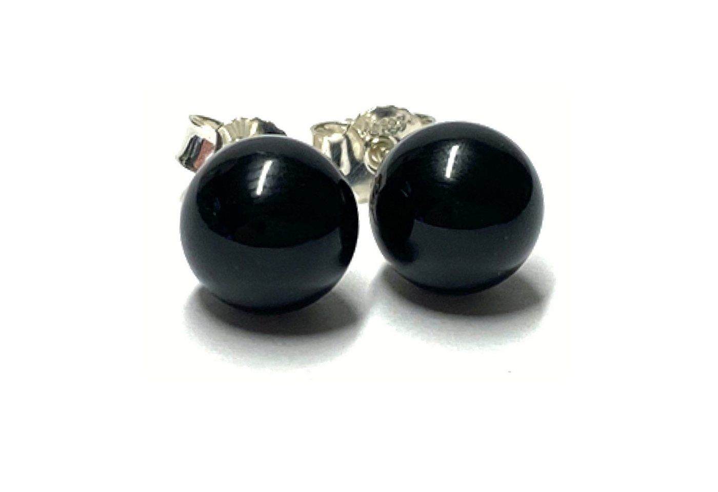 Edelschmiede925 Ohrstecker-Set Kugelohrstecker Silber 925 Onyx schwarz 8mm Ohrring von Edelschmiede925